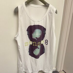 Men’s  Sense 8 White Graphic Tank Top relax fit L/XL